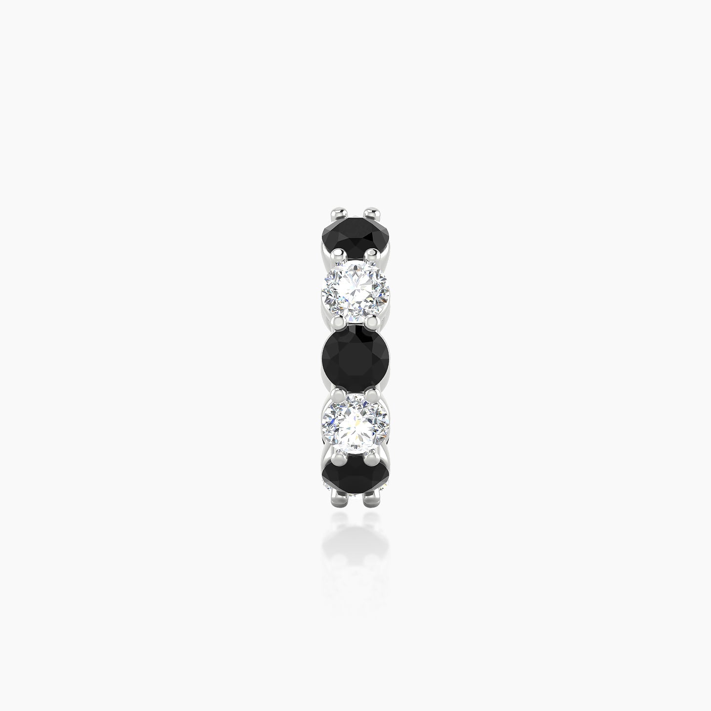 Diana | 18k White Gold 8 mm Black Diamond & Diamond Hoop Piercing