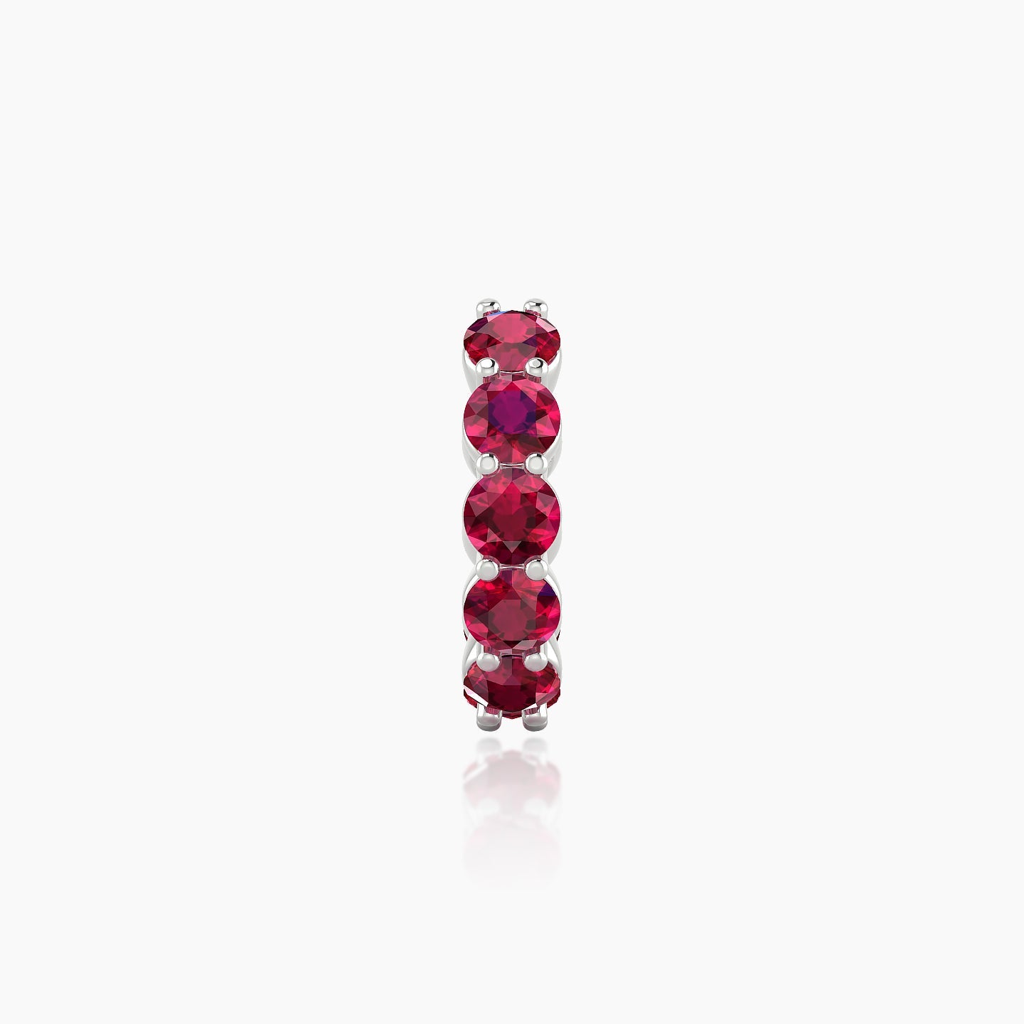 Diana | 18k White Gold 8 mm Ruby Hoop Piercing