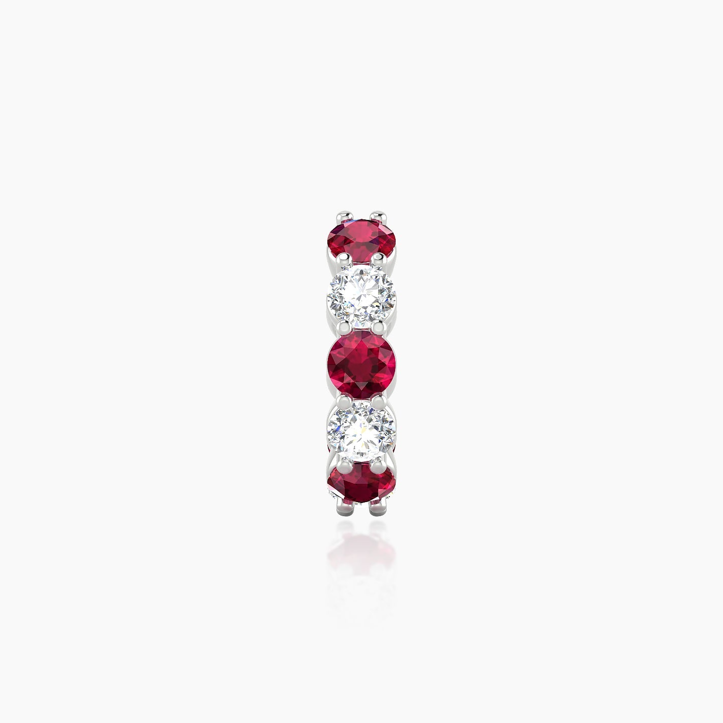 Diana | 18k White Gold 8 mm Ruby & Diamond Hoop Piercing