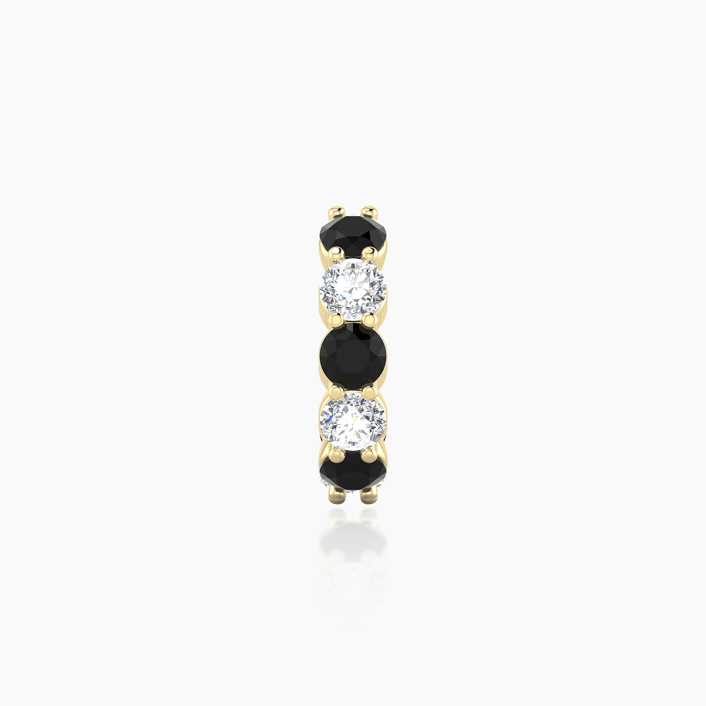 Diana | 18k Yellow Gold 8 mm Black Diamond & Diamond Hoop Piercing