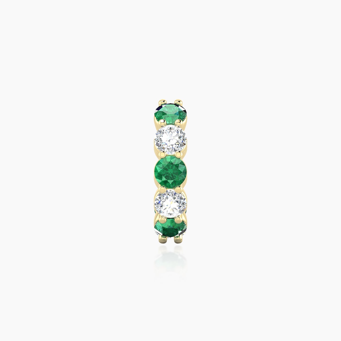 Diana | 18k Yellow Gold 8 mm Emerald & Diamond Hoop Piercing