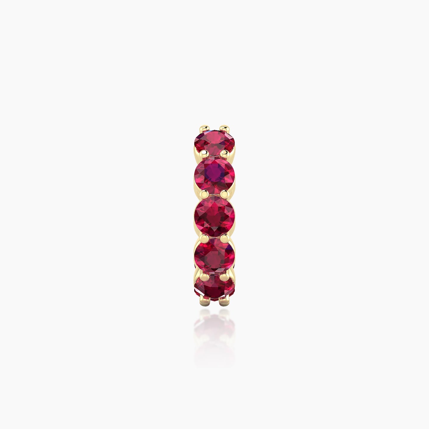 Diana | 18k Yellow Gold 8 mm Ruby Hoop Piercing