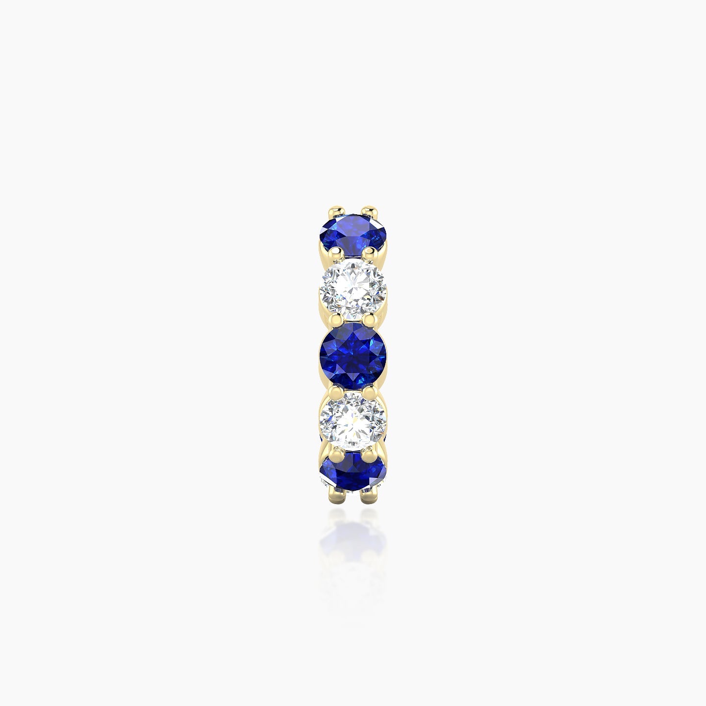 Diana | 18k Yellow Gold 8 mm Sapphire & Diamond Hoop Piercing