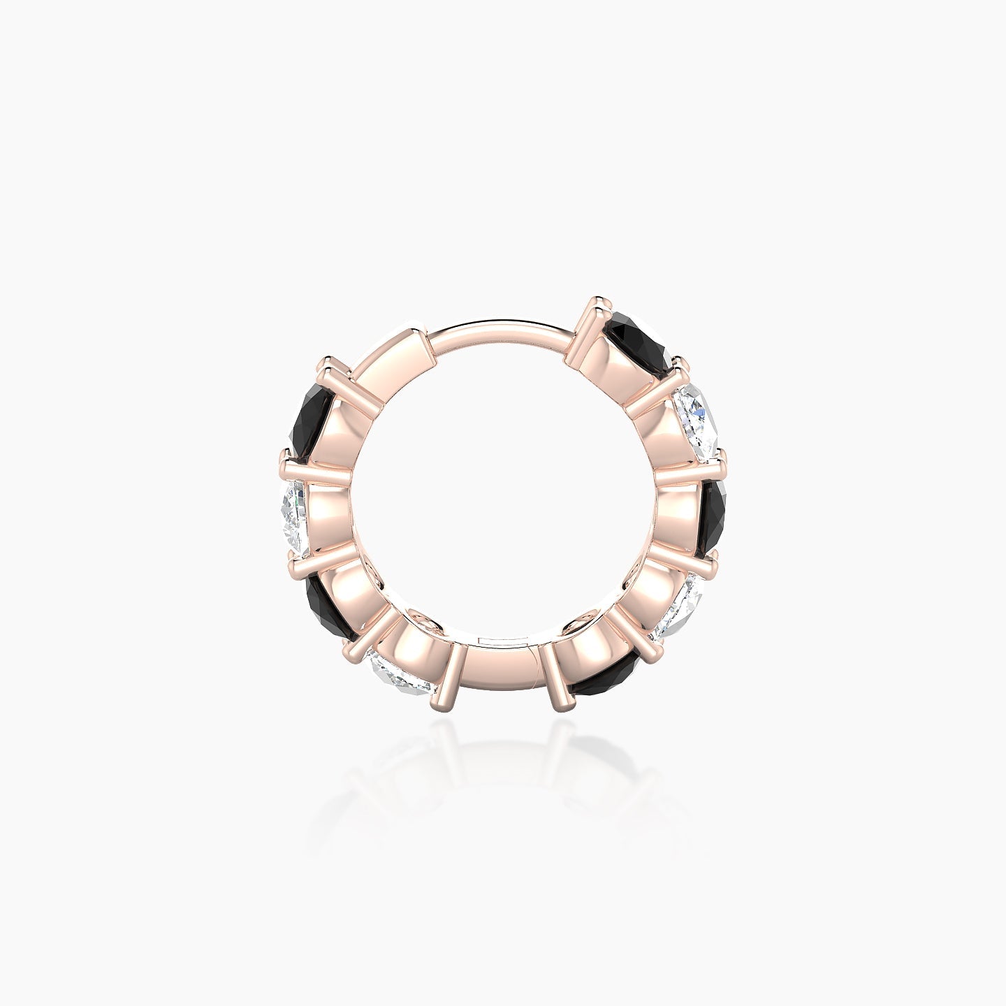 Diana | 18k Rose Gold 8 mm Black Diamond & Diamond Hoop Piercing