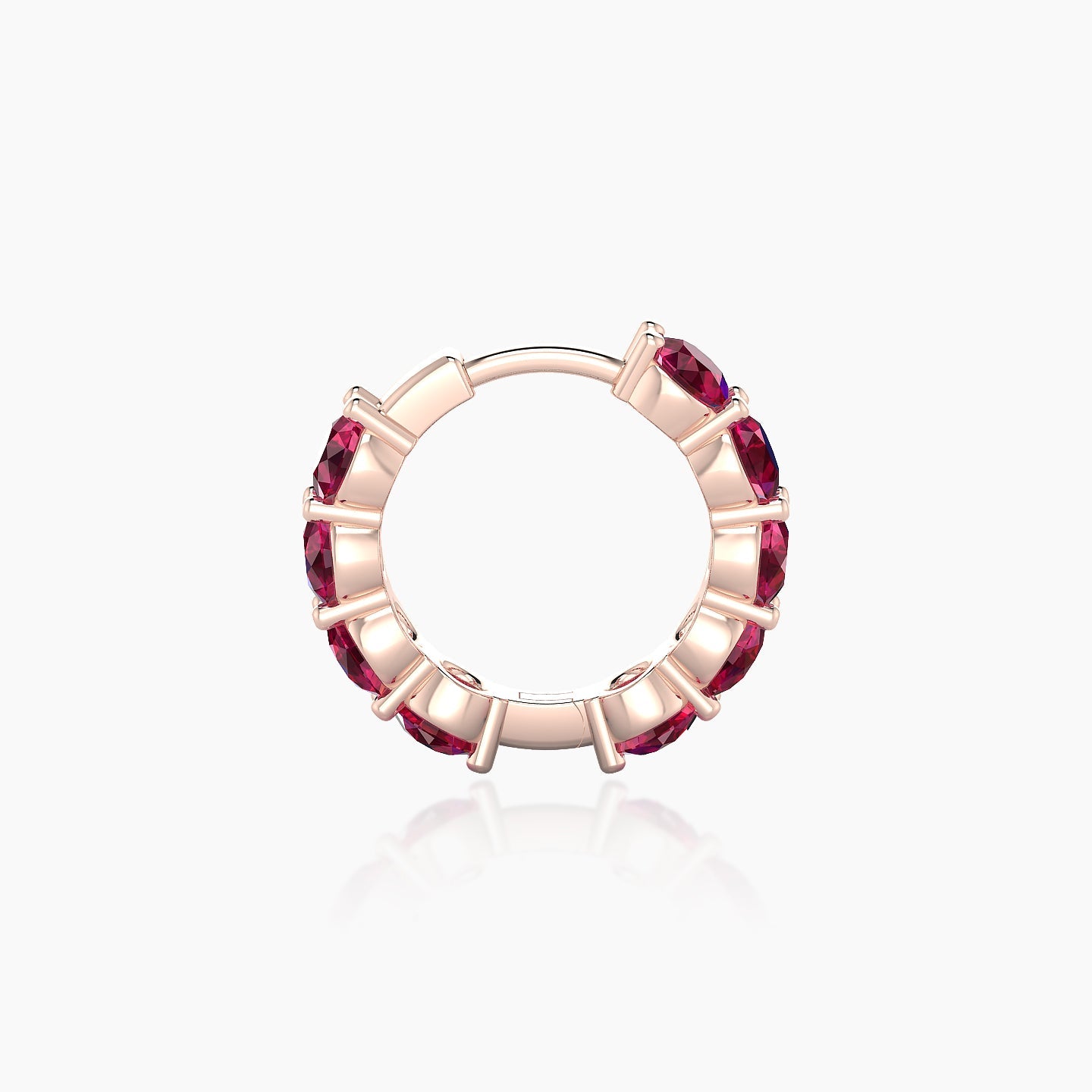 Diana | 18k Rose Gold 8 mm Ruby Hoop Piercing