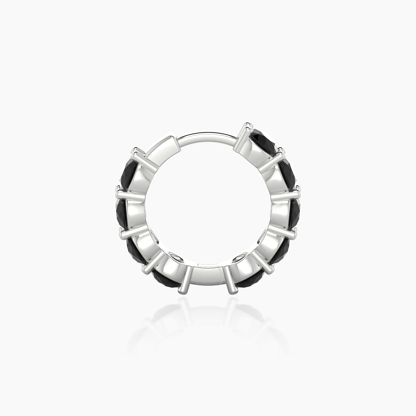 Diana | 18k White Gold 8 mm Black Diamond Hoop Piercing