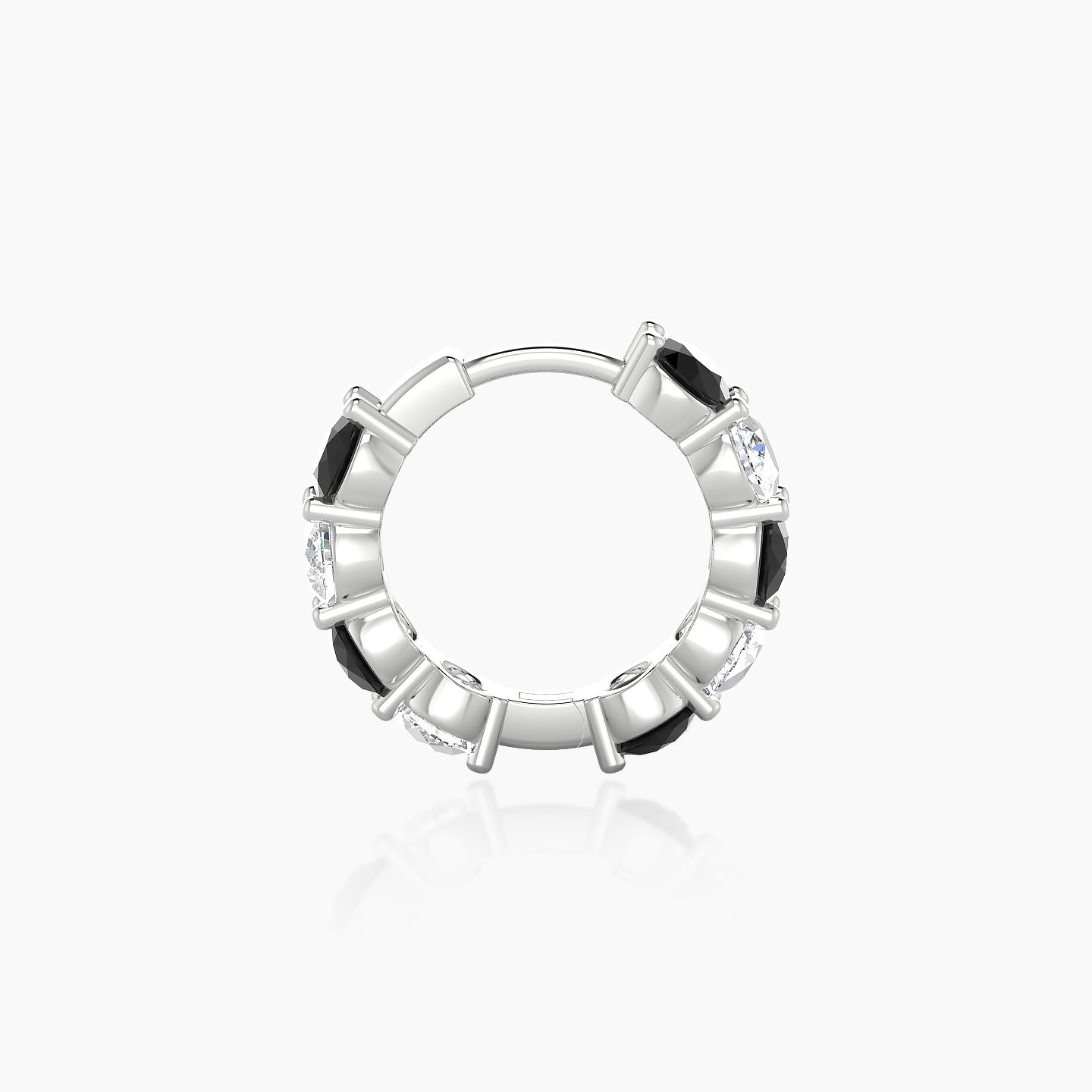 Diana | 18k White Gold 8 mm Black Diamond & Diamond Hoop Piercing