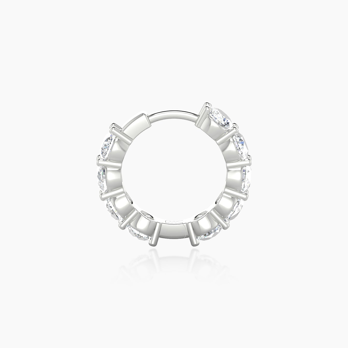 Diana | 18k White Gold 8 mm Diamond Hoop Piercing