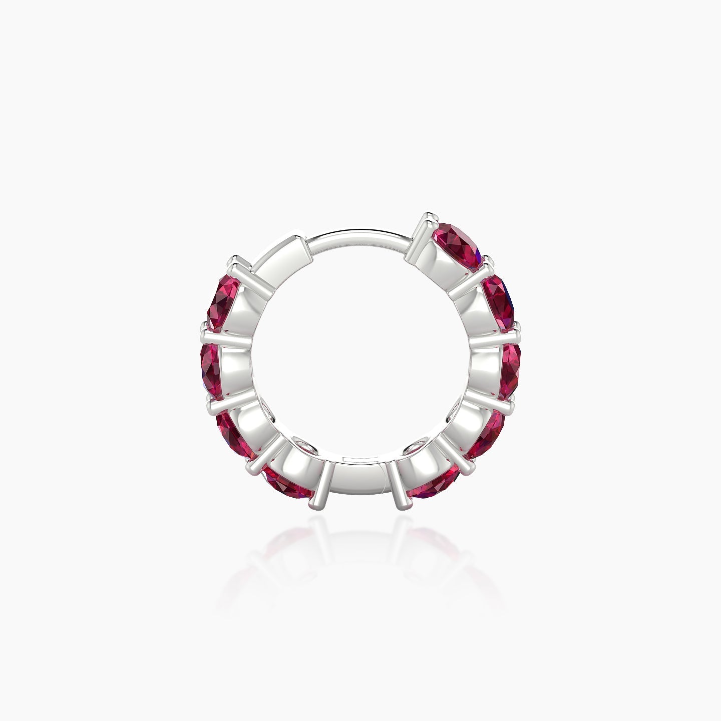 Diana | 18k White Gold 8 mm Ruby Hoop Piercing