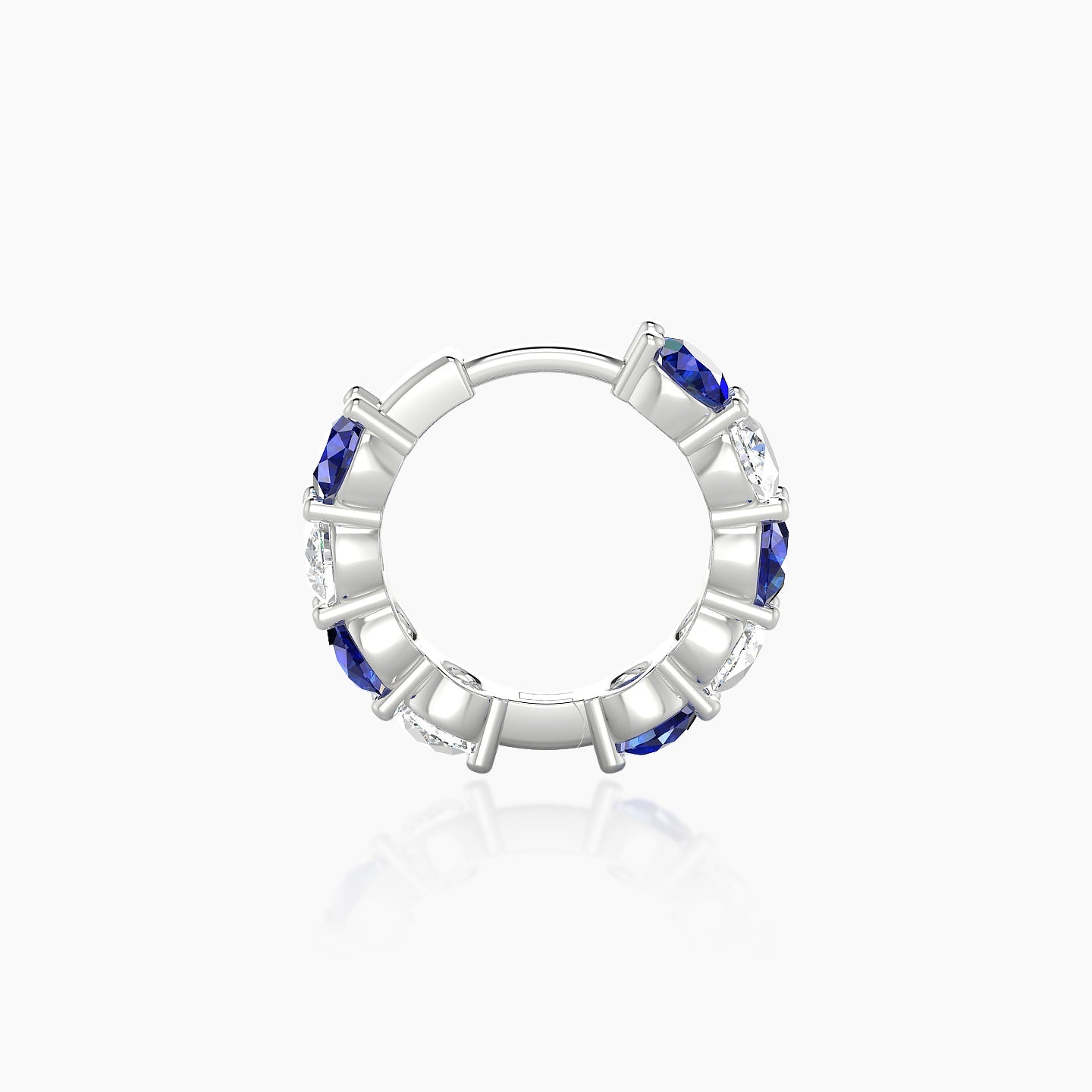 Diana | 18k White Gold 8 mm Sapphire & Diamond Hoop Piercing