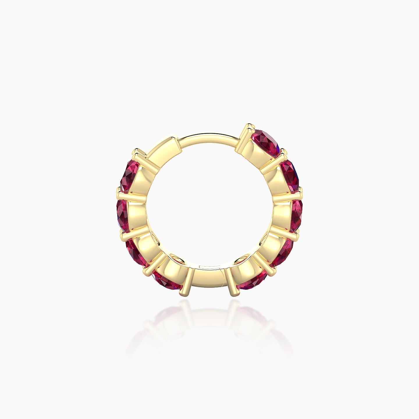 Diana | 18k Yellow Gold 8 mm Ruby Hoop Piercing