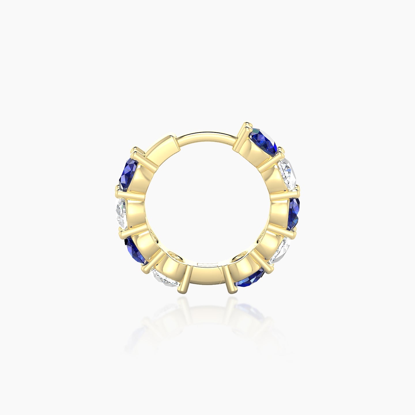 Diana | 18k Yellow Gold 8 mm Sapphire & Diamond Hoop Piercing