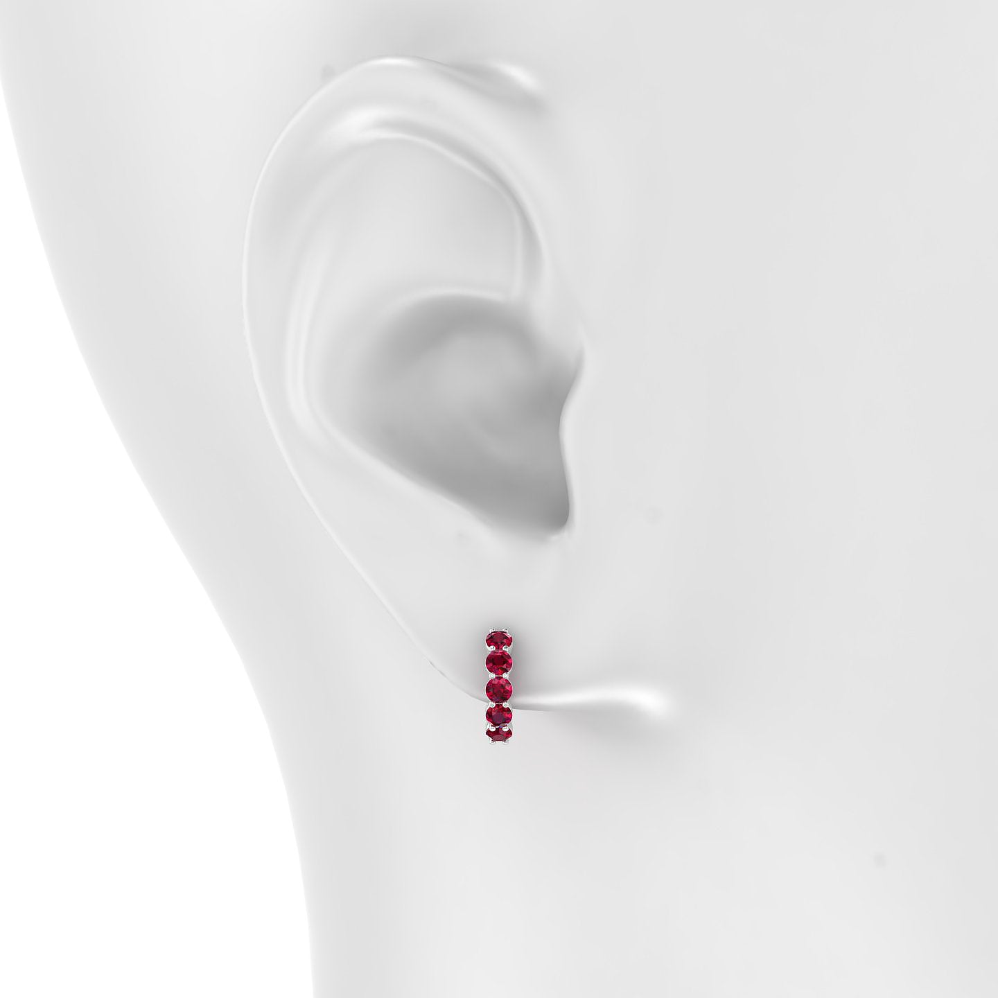 Diana | 18k White Gold 8 mm Ruby Hoop Piercing