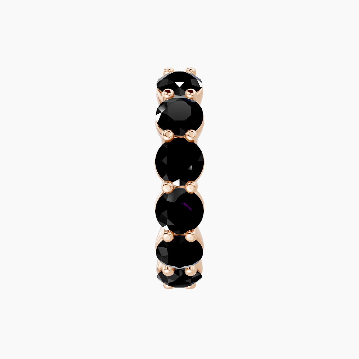 Diana | 18k Rose Gold 9.5 mm Black Diamond Hoop Piercing