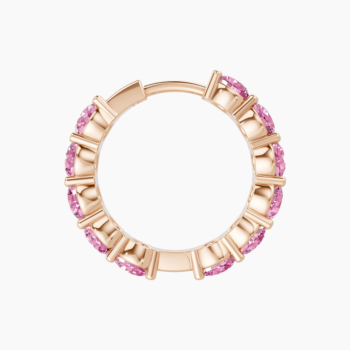 Diana | 18k Rose Gold 9.5 mm Pink Sapphire Hoop Piercing