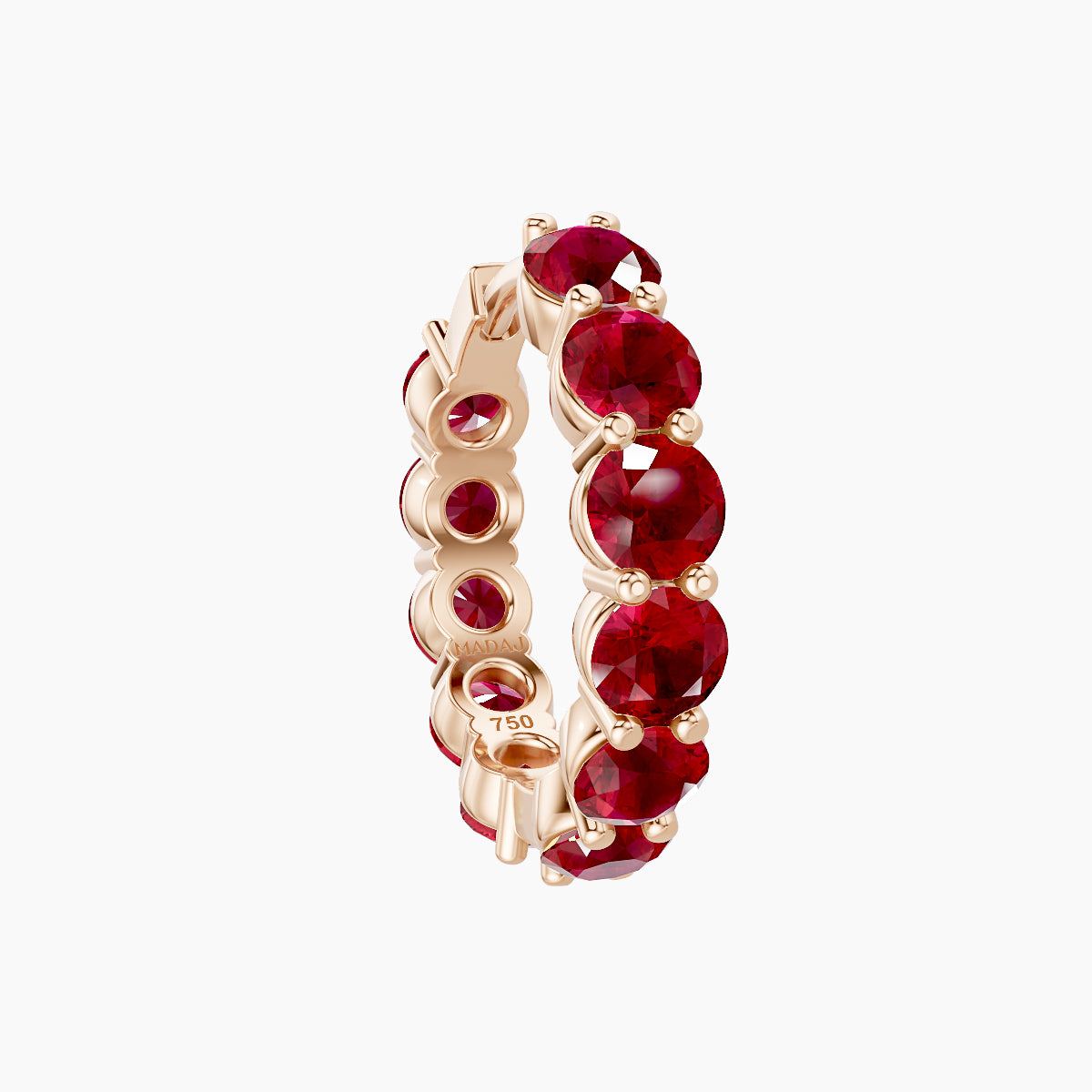 Diana | 18k Rose Gold 9.5 mm Ruby Hoop Piercing