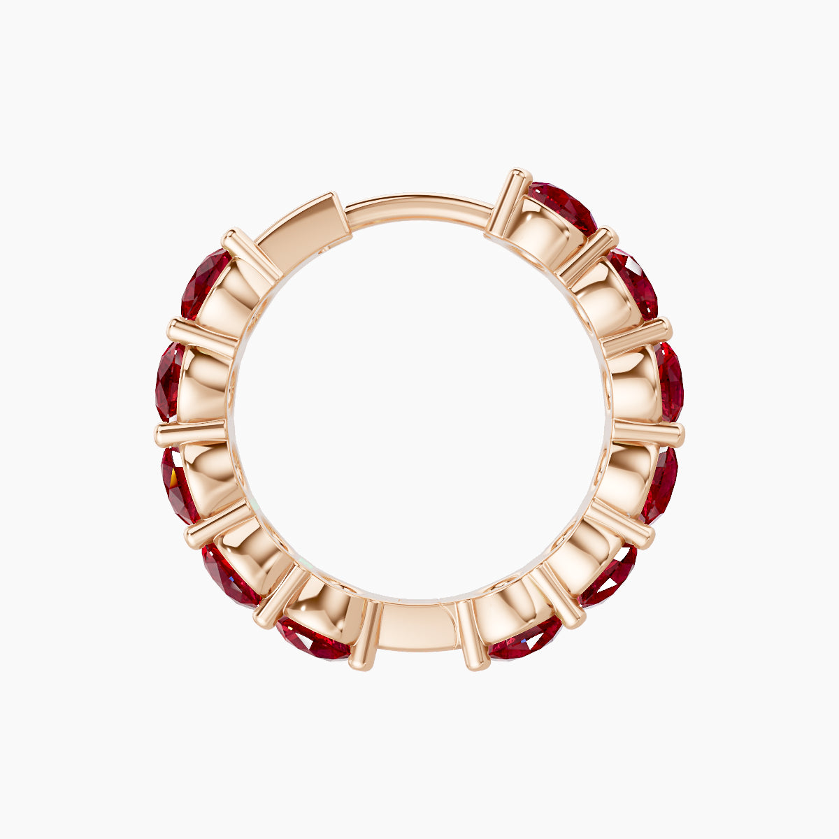 Diana | 18k Rose Gold 9.5 mm Ruby Hoop Piercing