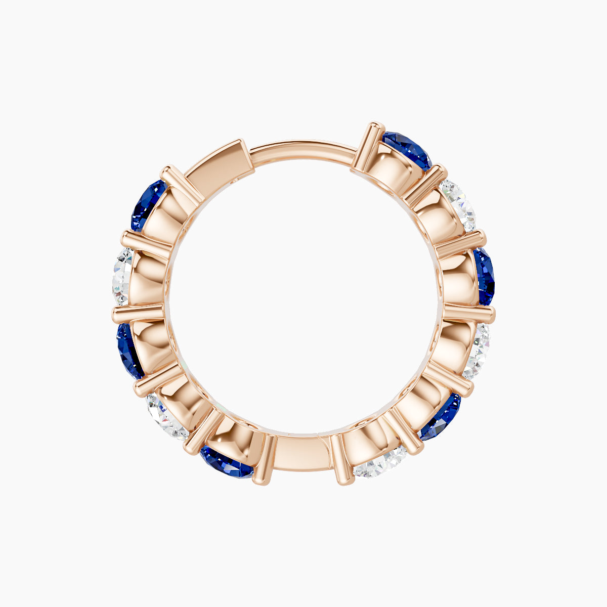 Diana | 18k Rose Gold 9.5 mm Sapphire & Diamond Hoop Piercing