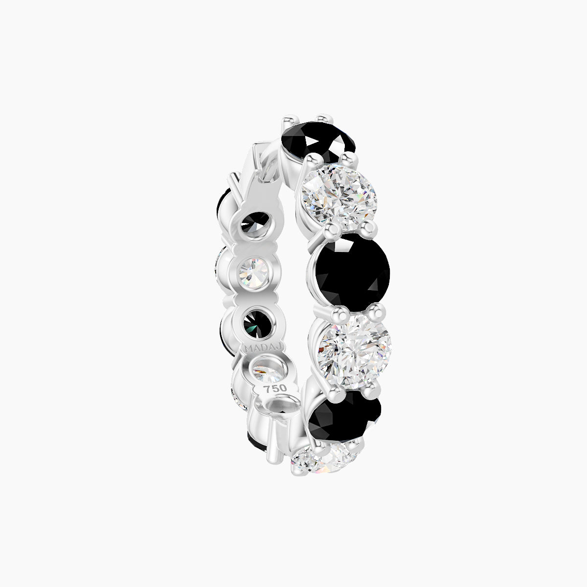 Diana | 18k White Gold 9.5 mm Black Diamond & Diamond Hoop Piercing