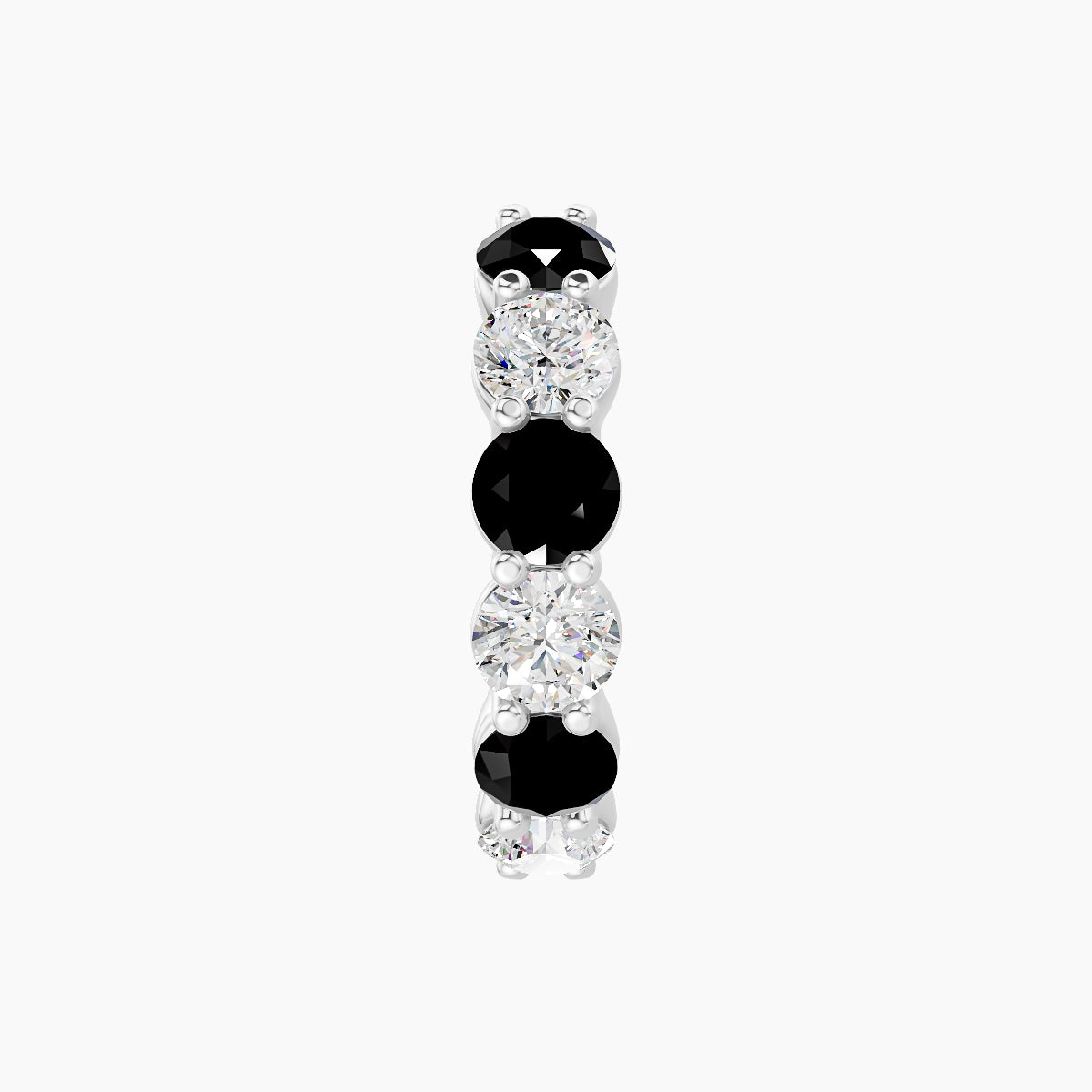 Diana | 18k White Gold 9.5 mm Black Diamond & Diamond Hoop Piercing