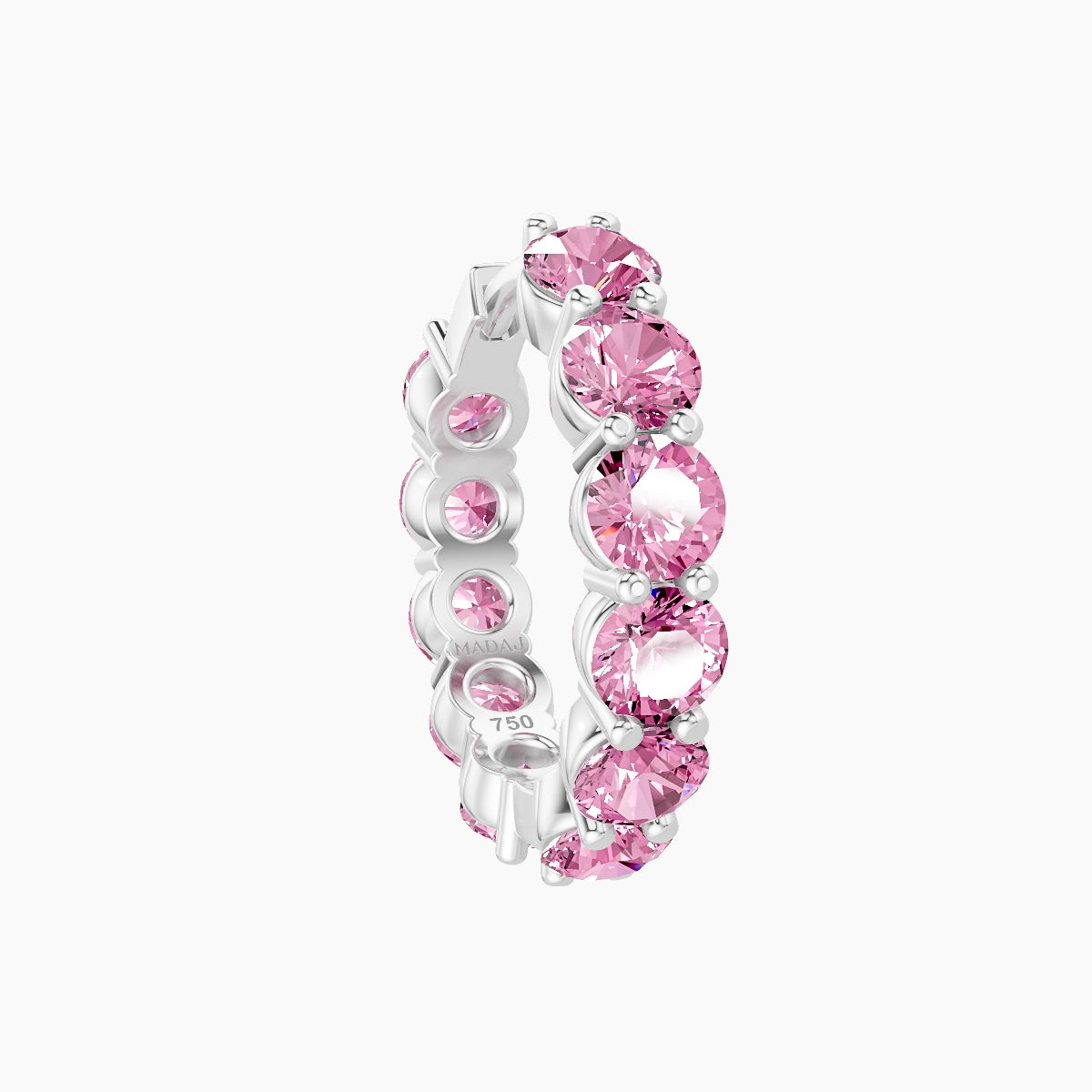Diana | 18k White Gold 9.5 mm Pink Sapphire Hoop Piercing