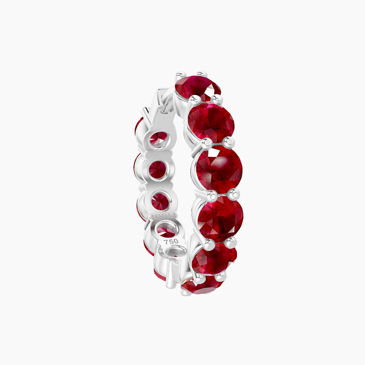 Diana | 18k White Gold 9.5 mm Ruby Hoop Piercing