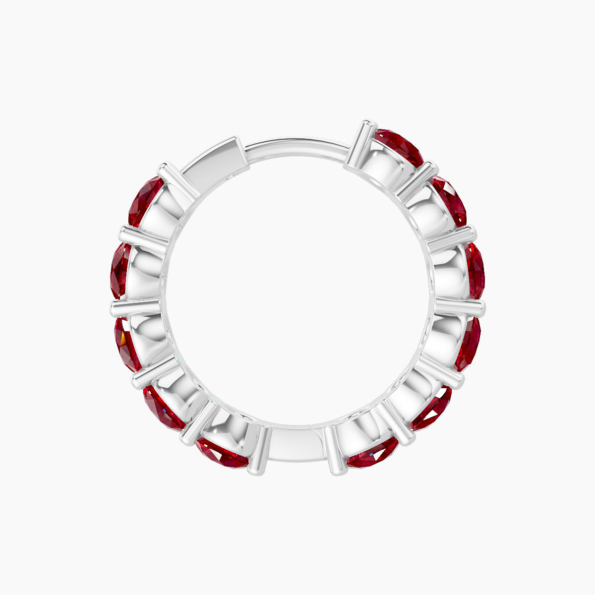 Diana | 18k White Gold 9.5 mm Ruby Hoop Piercing