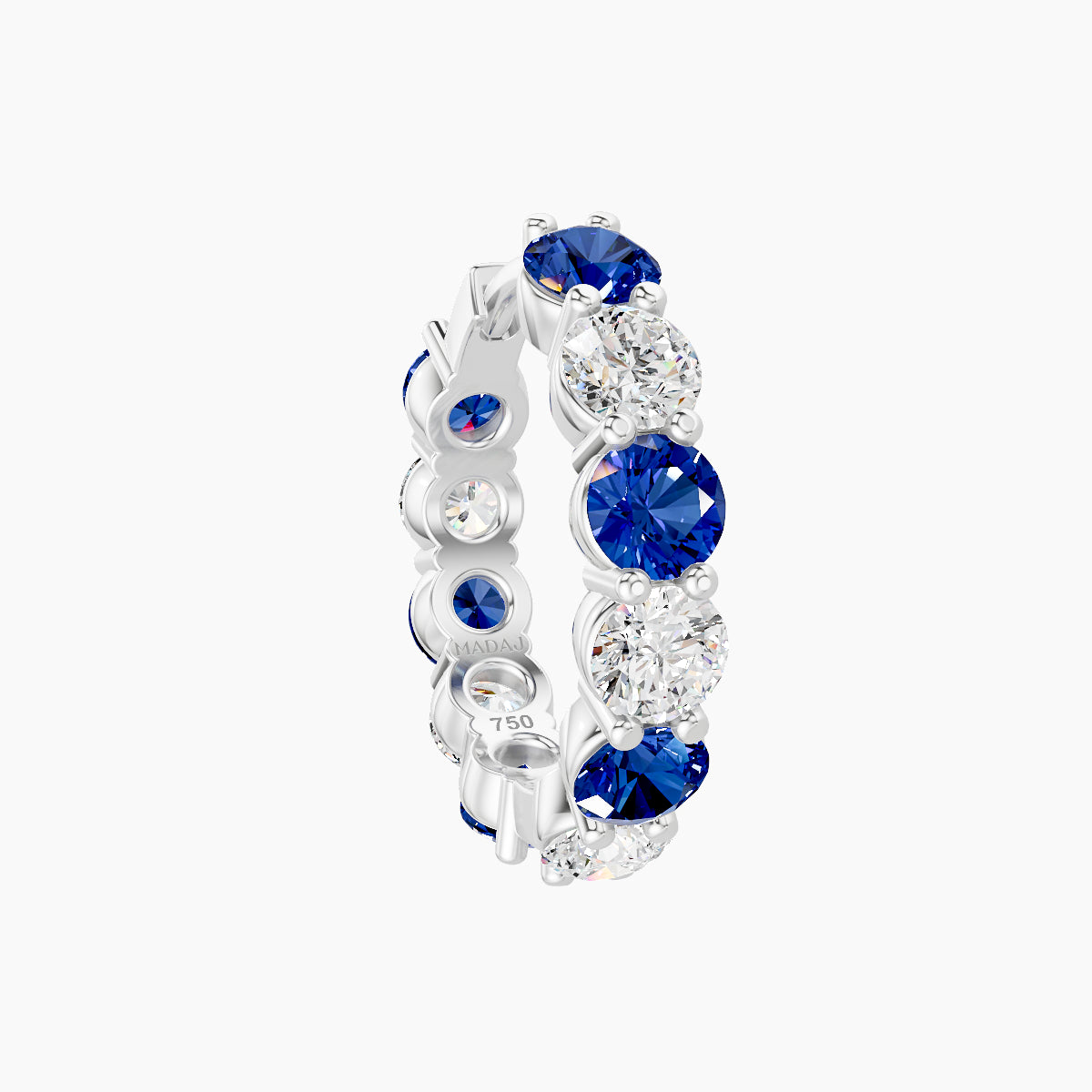 Diana | 18k White Gold 9.5 mm Sapphire & Diamond Hoop Piercing