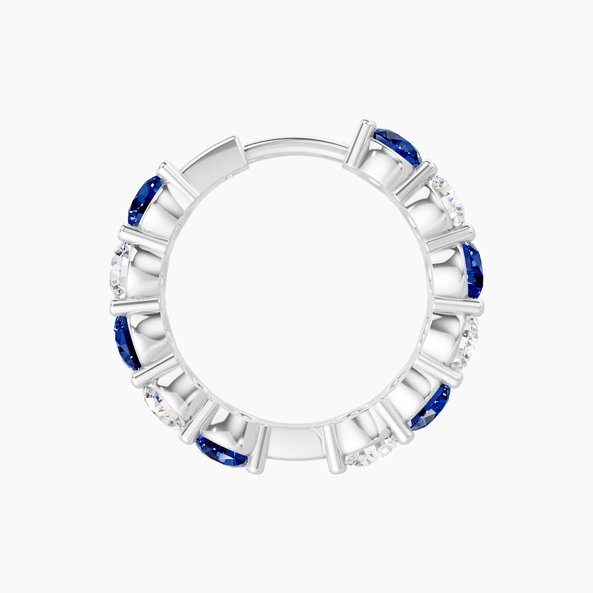 Diana | 18k White Gold 9.5 mm Sapphire & Diamond Hoop Piercing