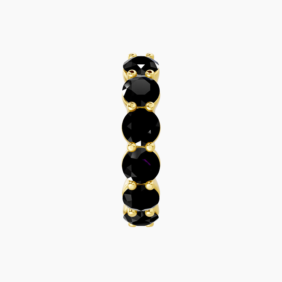 Diana | 18k Yellow Gold 9.5 mm Black Diamond Hoop Piercing