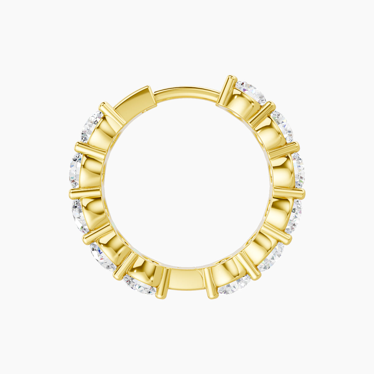Diana | 18k Yellow Gold 9.5 mm Diamond Hoop Piercing