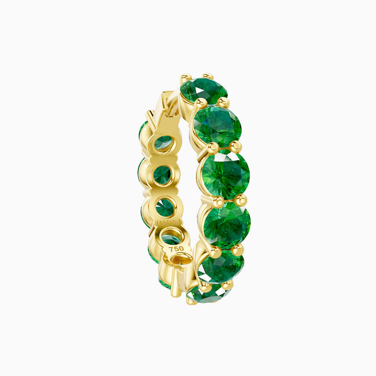 Diana | 18k Yellow Gold 9.5 mm Emerald Hoop Piercing