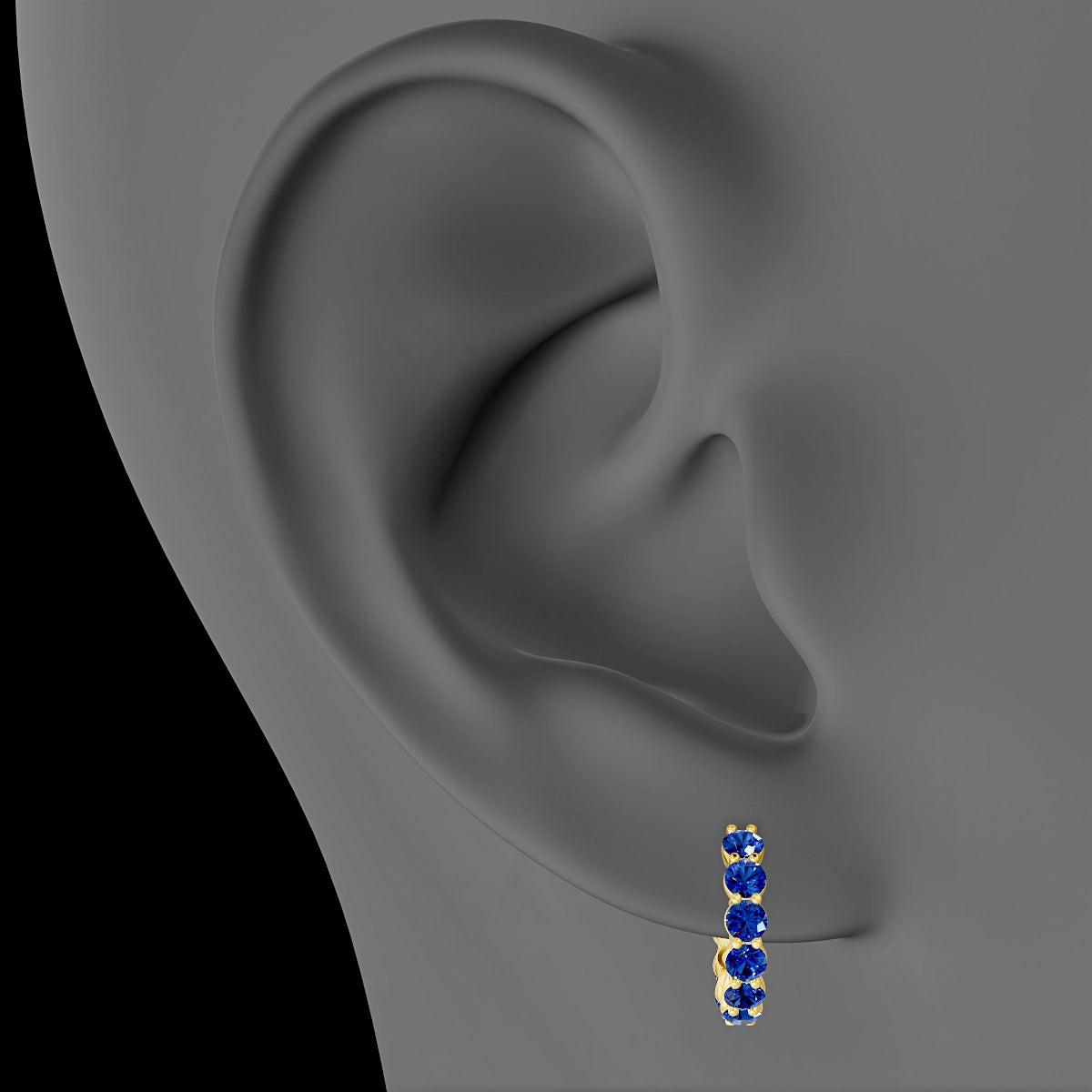 Diana | 18k Yellow Gold 9.5 mm Sapphire Hoop Piercing