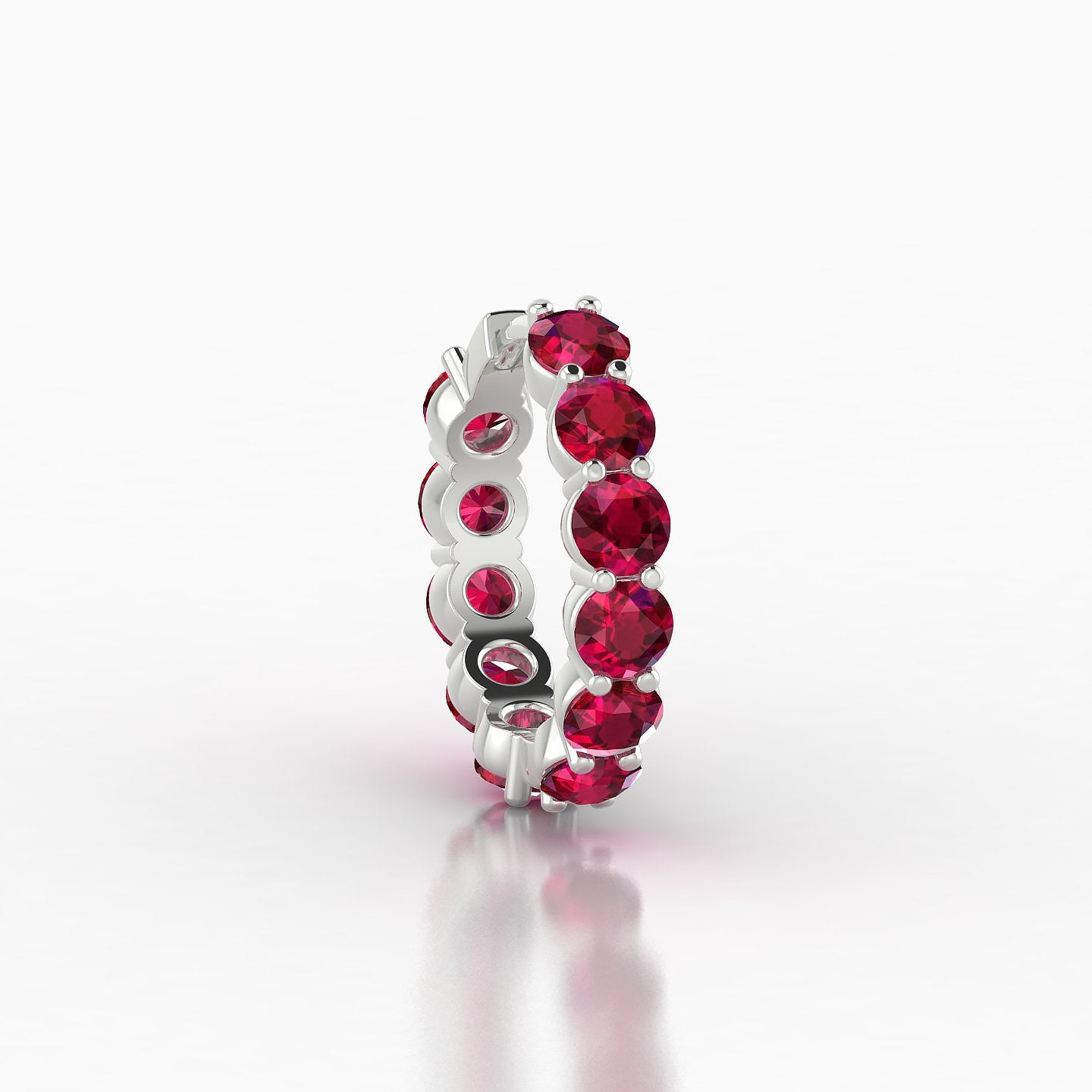 Diana | 18k White Gold 9.5 mm Ruby Hoop Piercing