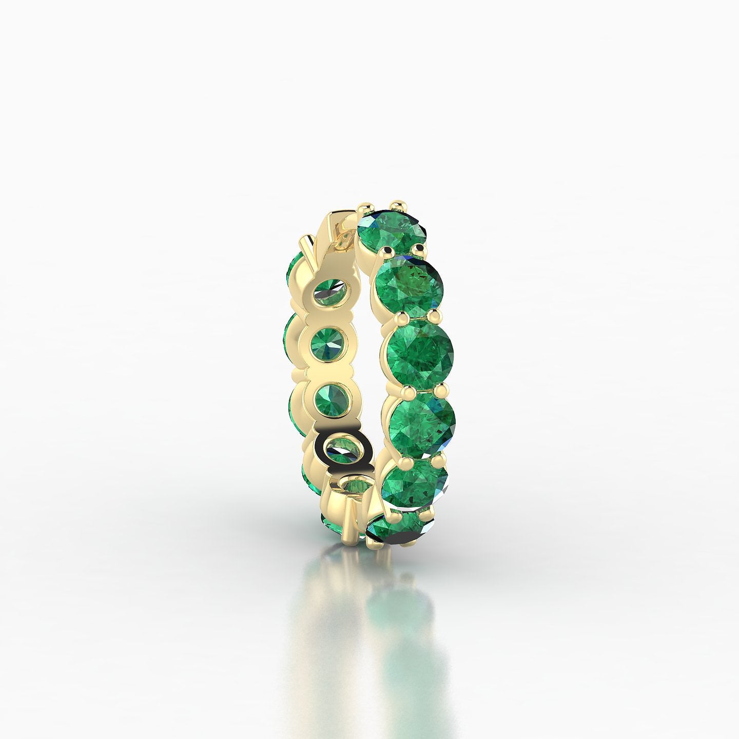 Diana | 18k Yellow Gold 9.5 mm Emerald Hoop Piercing