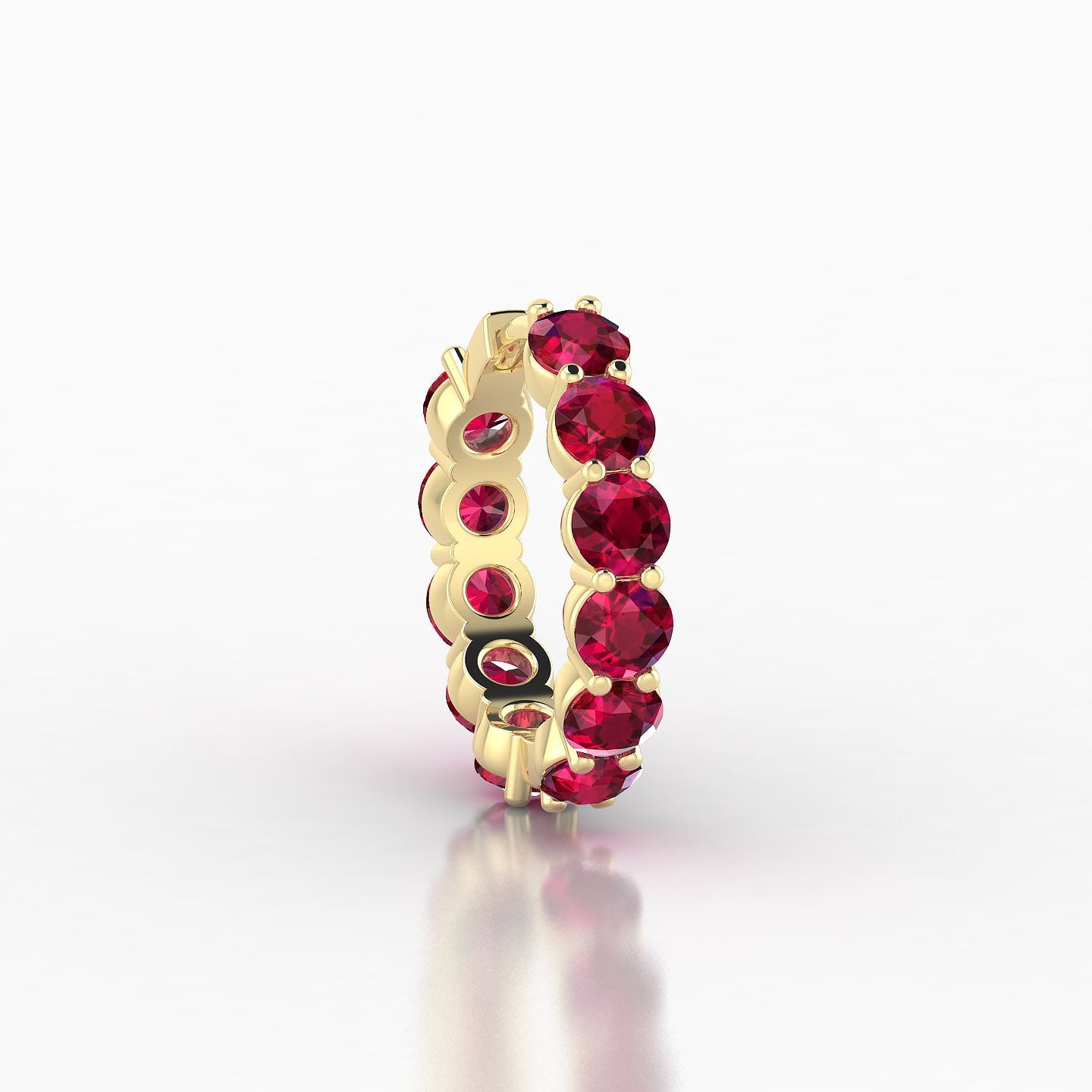 Diana | 18k Yellow Gold 9.5 mm Ruby Hoop Piercing