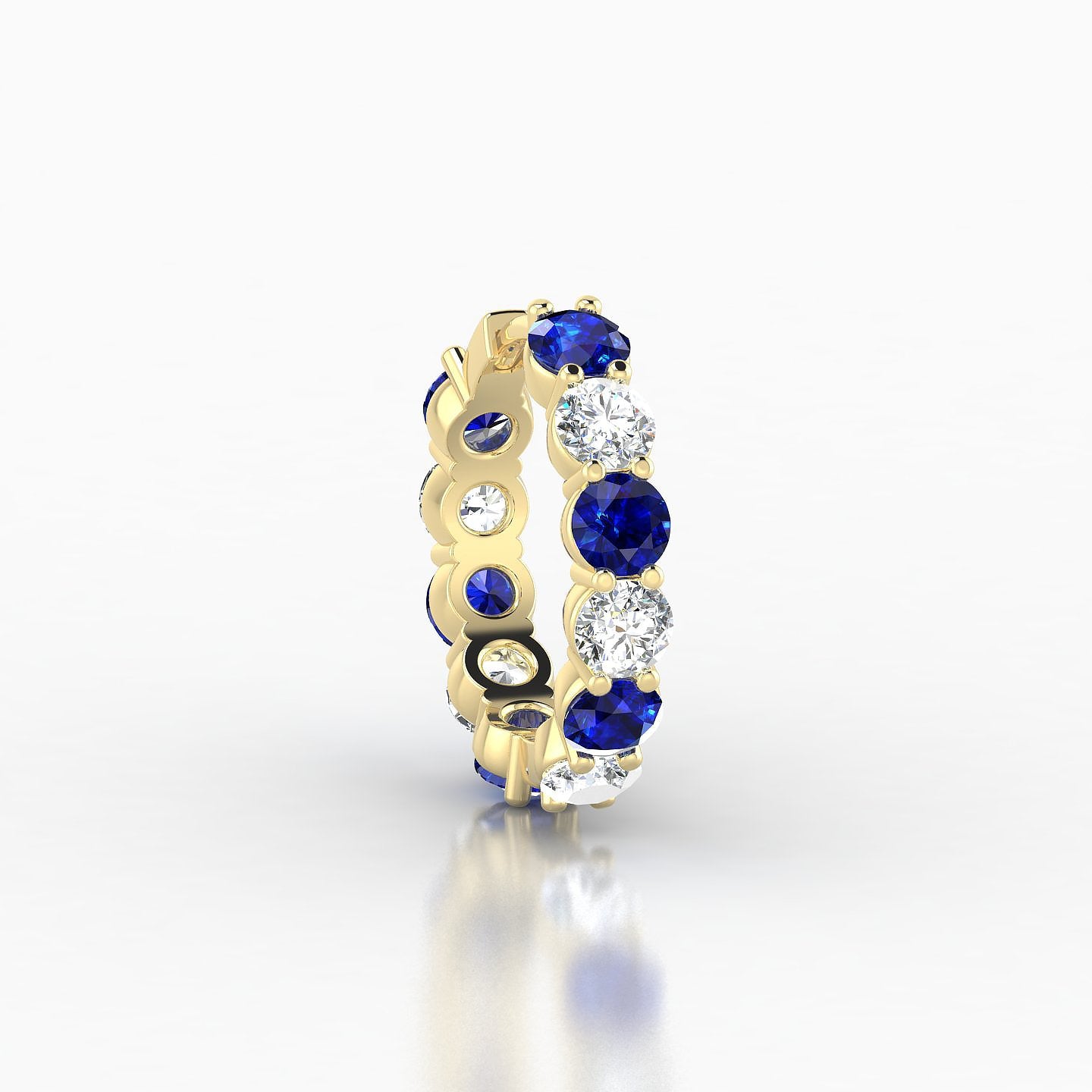 Diana | 18k Yellow Gold 9.5 mm Sapphire & Diamond Hoop Piercing