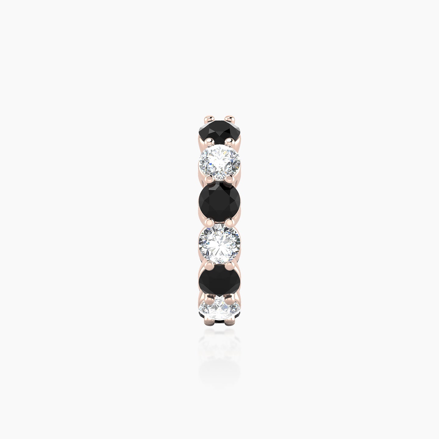 Diana | 18k Rose Gold 9.5 mm Black Diamond & Diamond Hoop Piercing