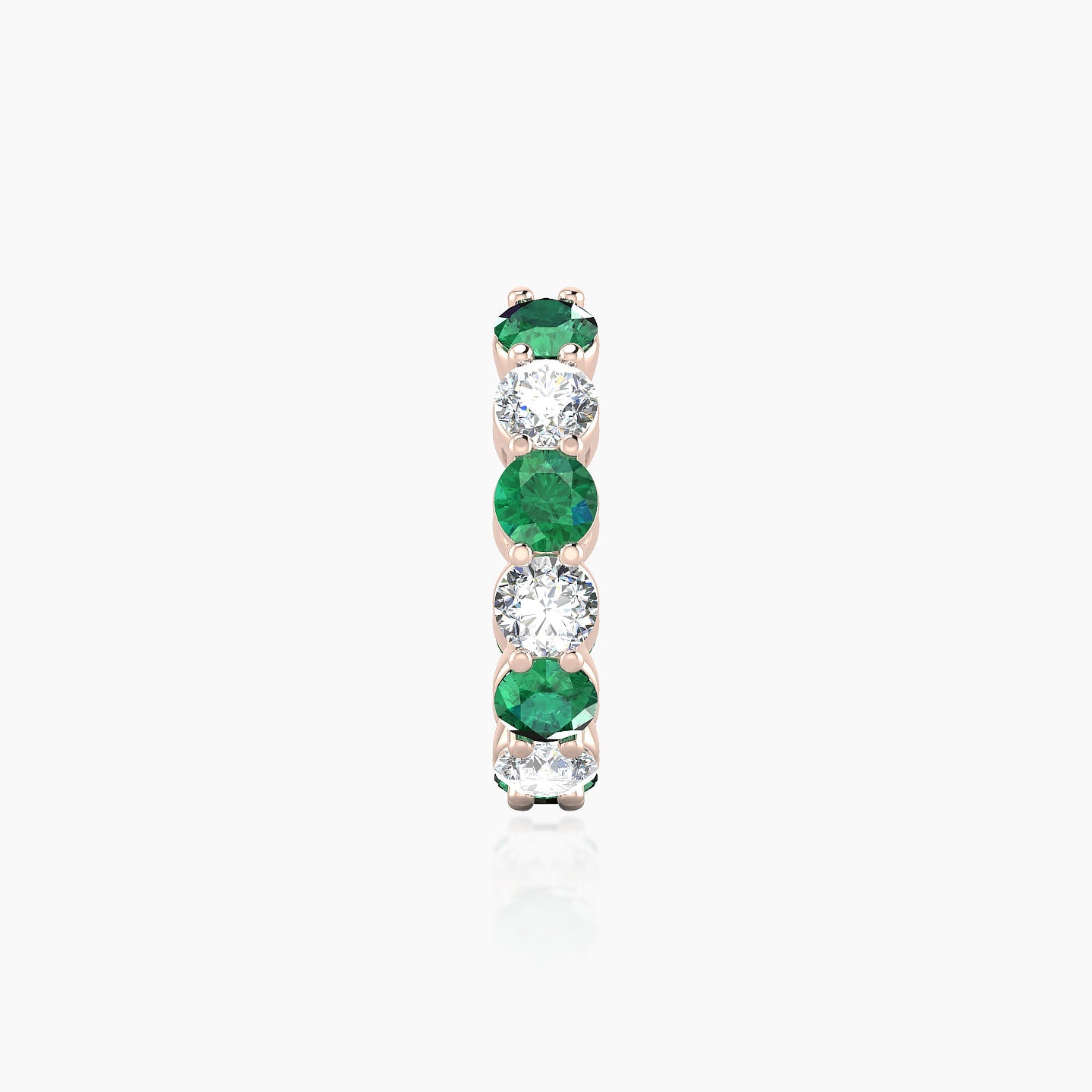 Diana | 18k Rose Gold 9.5 mm Emerald & Diamond Hoop Piercing