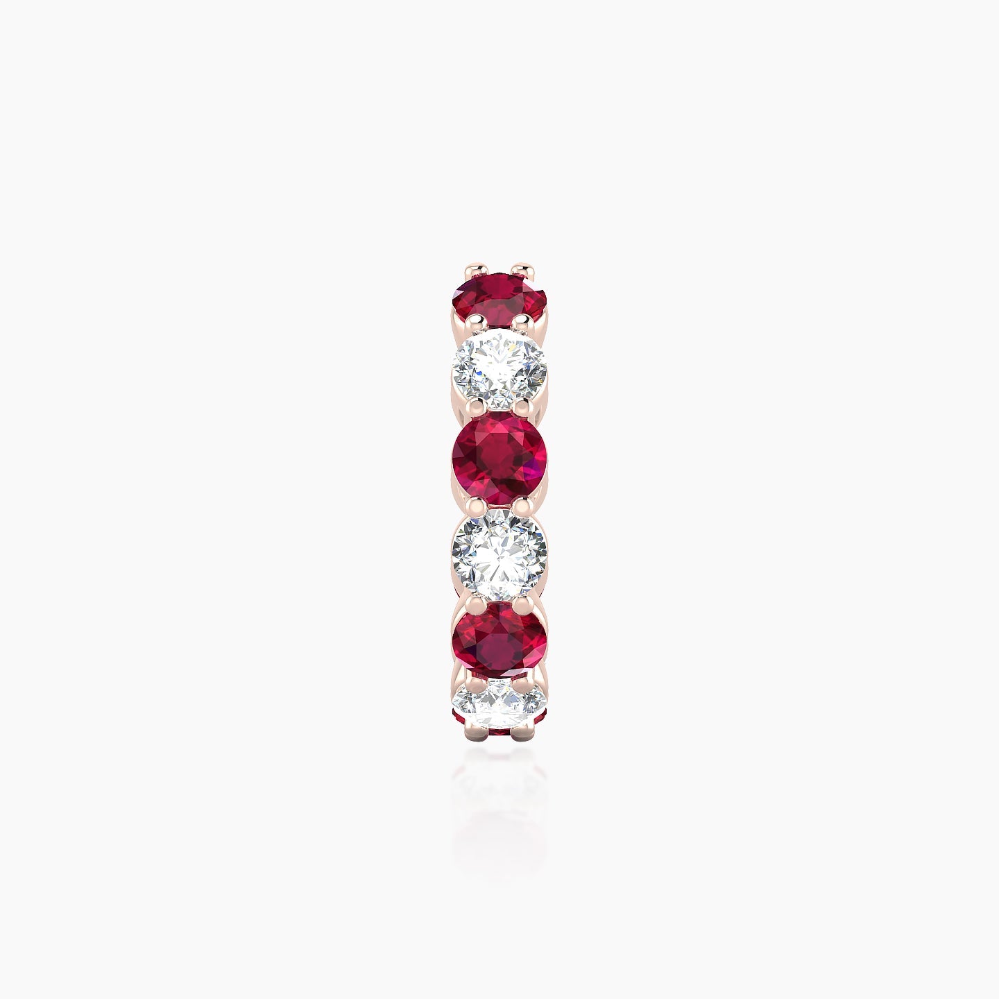 Diana | 18k Rose Gold 9.5 mm Ruby & Diamond Hoop Piercing