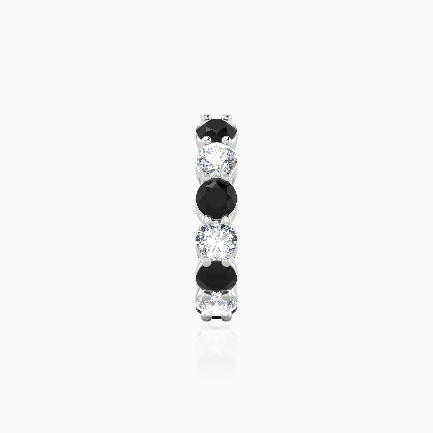 Diana | 18k White Gold 9.5 mm Black Diamond & Diamond Hoop Piercing