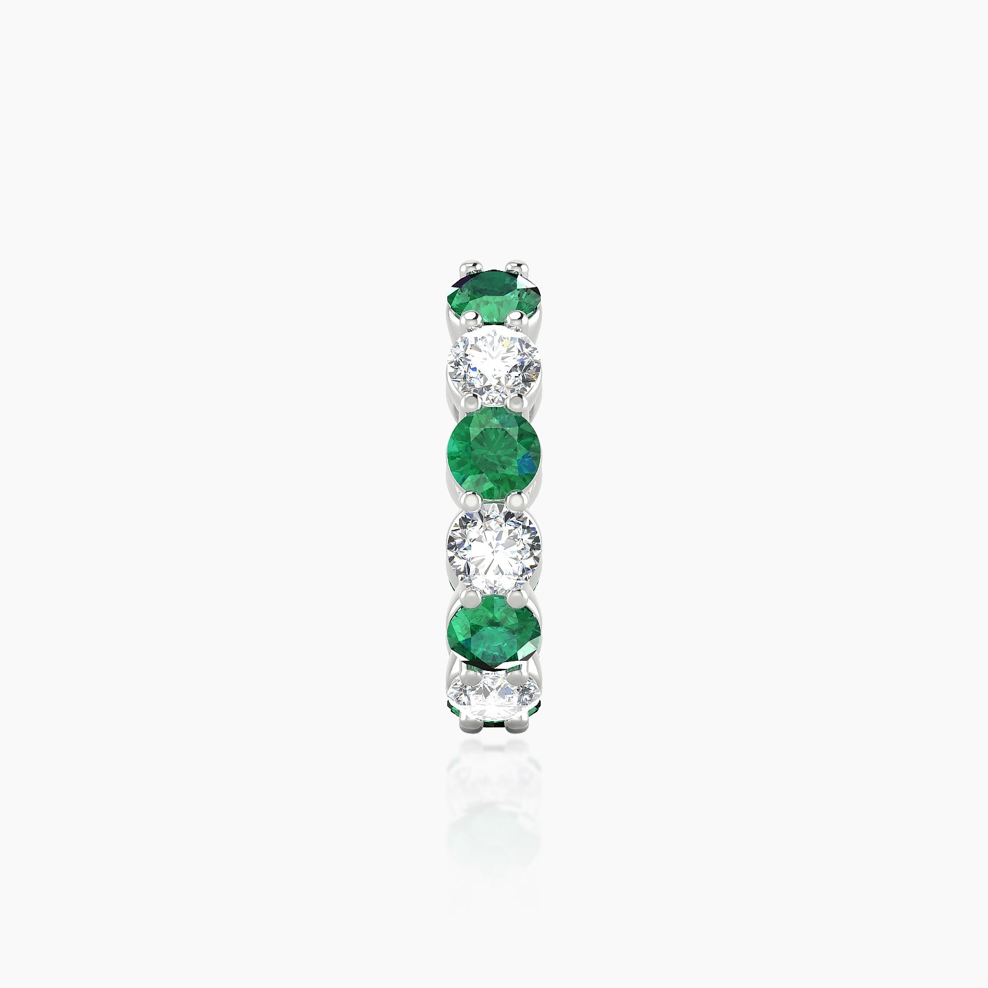 Diana | 18k White Gold 9.5 mm Emerald & Diamond Hoop Piercing