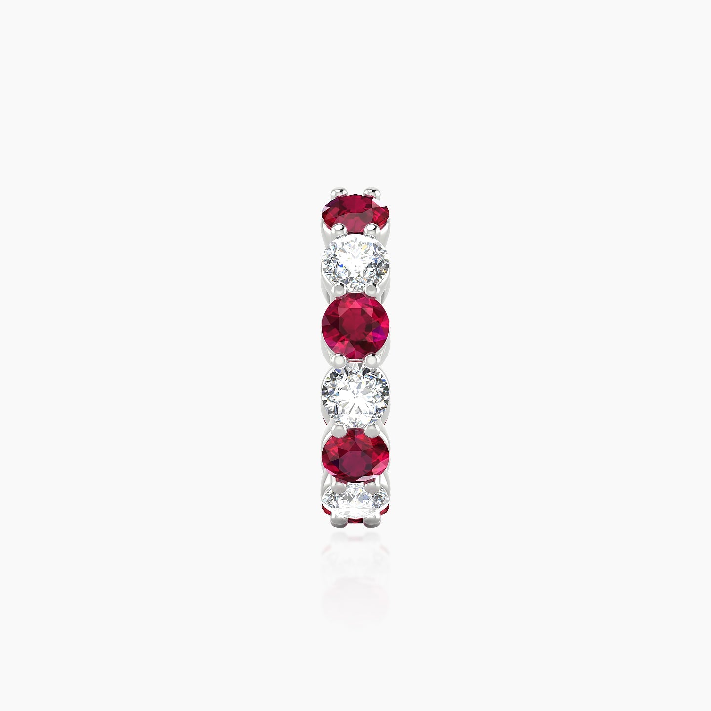 Diana | 18k White Gold 9.5 mm Ruby & Diamond Hoop Piercing