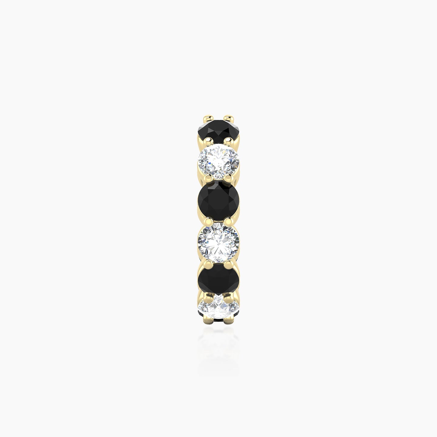 Diana | 18k Yellow Gold 9.5 mm Black Diamond & Diamond Hoop Piercing