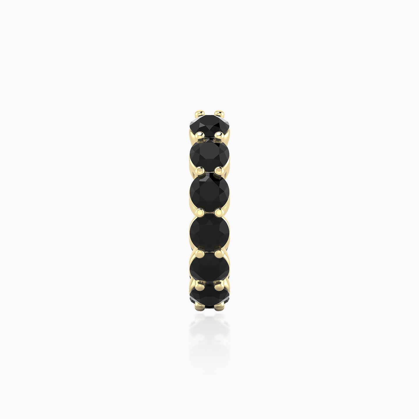 Diana | 18k Yellow Gold 9.5 mm Black Diamond Hoop Piercing