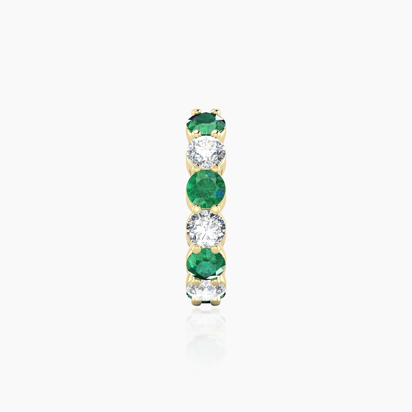 Diana | 18k Yellow Gold 9.5 mm Emerald & Diamond Hoop Piercing