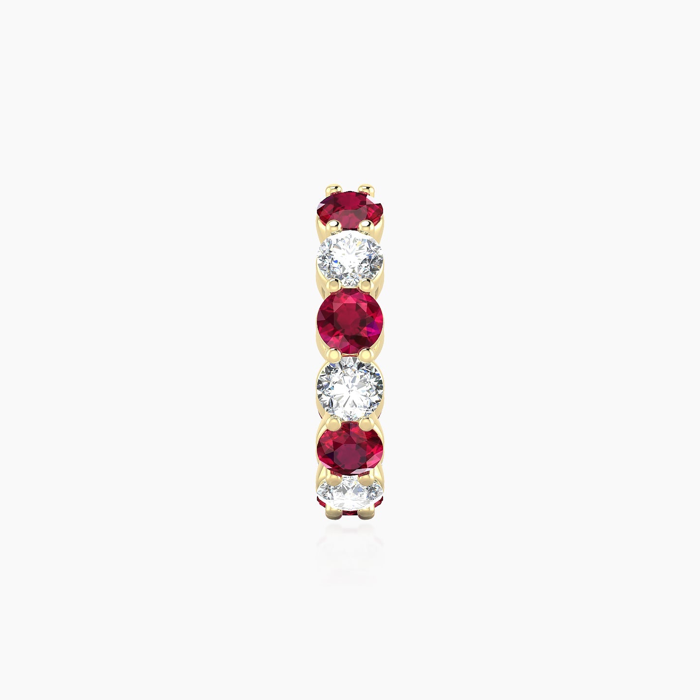 Diana | 18k Yellow Gold 9.5 mm Ruby & Diamond Hoop Piercing