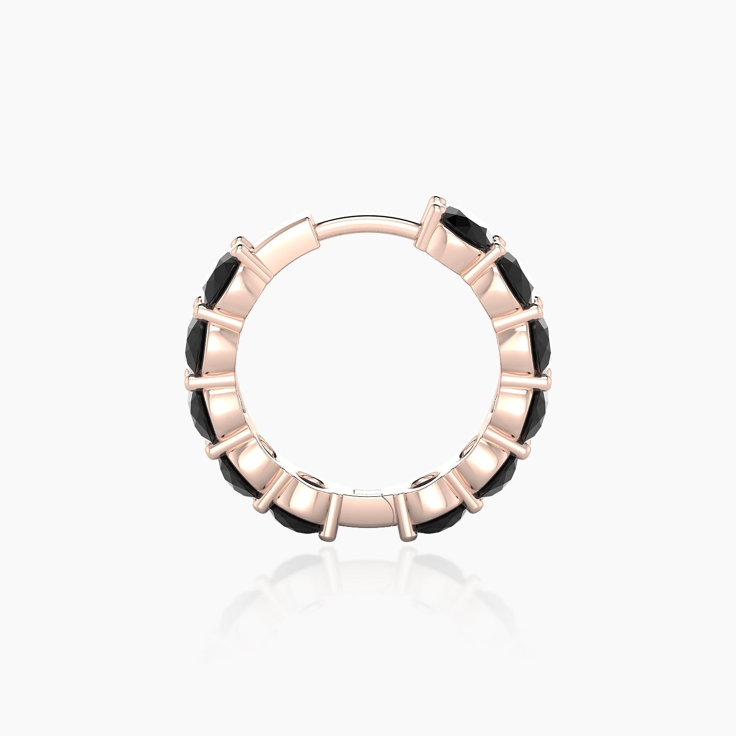 Diana | 18k Rose Gold 9.5 mm Black Diamond Hoop Piercing