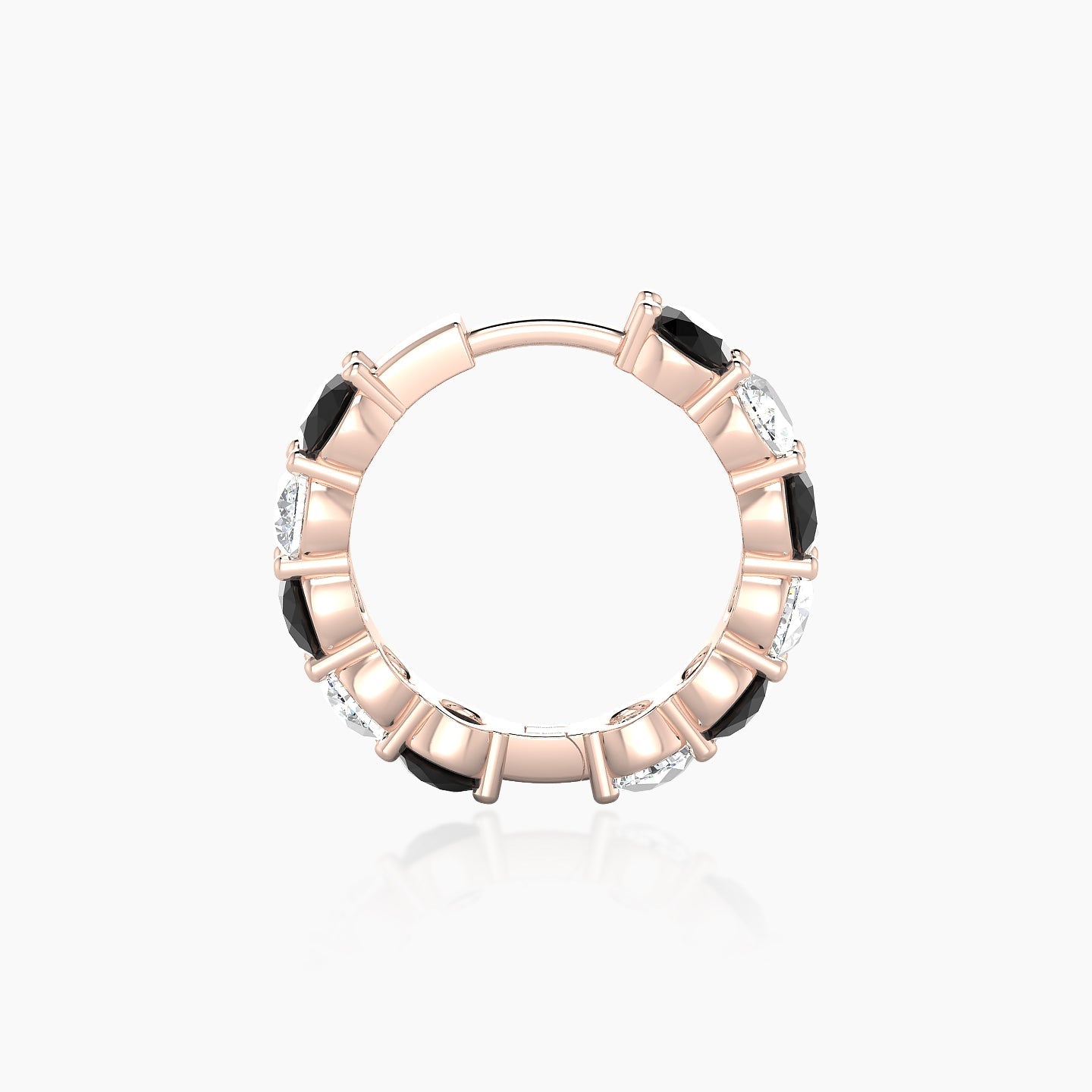 Diana | 18k Rose Gold 9.5 mm Black Diamond & Diamond Hoop Piercing