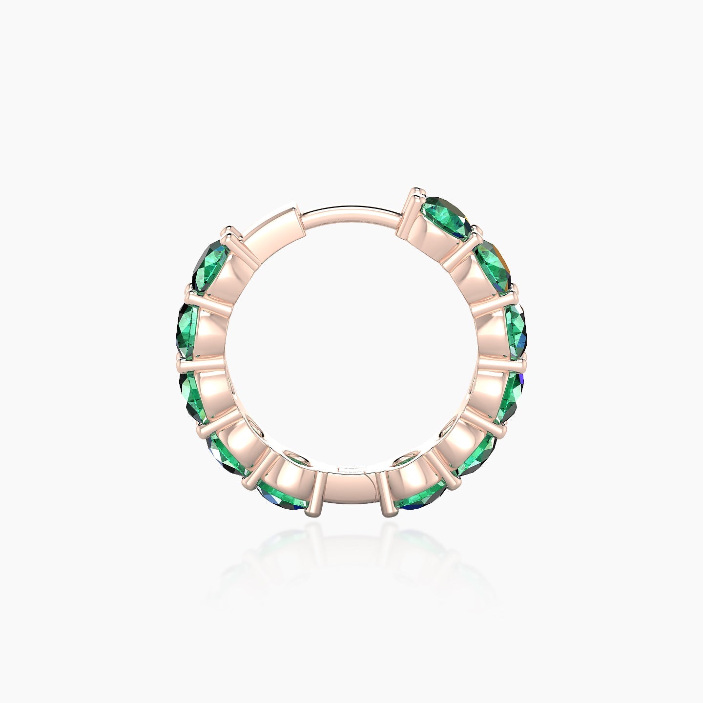 Diana | 18k Rose Gold 9.5 mm Emerald Hoop Piercing